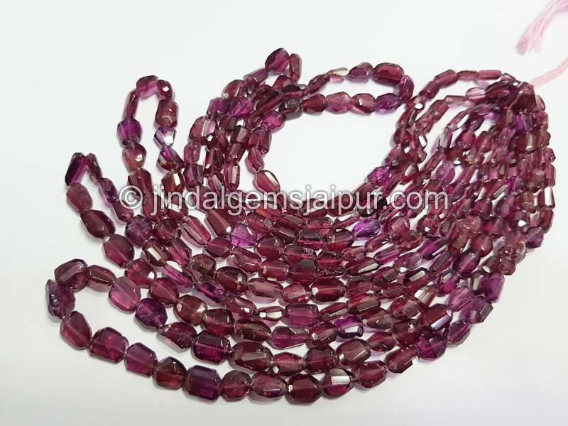 Rhodolite Garnet Faceted Nuggets Shape Beads